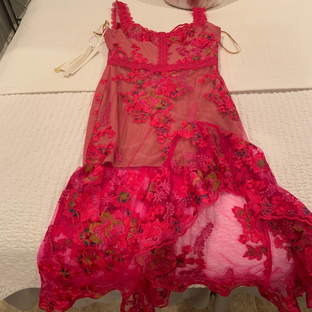 Bronx and Banco Eva midi Dress in Fuchsia - Picture 3 of 8